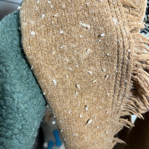 Anthropologie brown cowl neck sweater with fringe - Picture 7 of 9